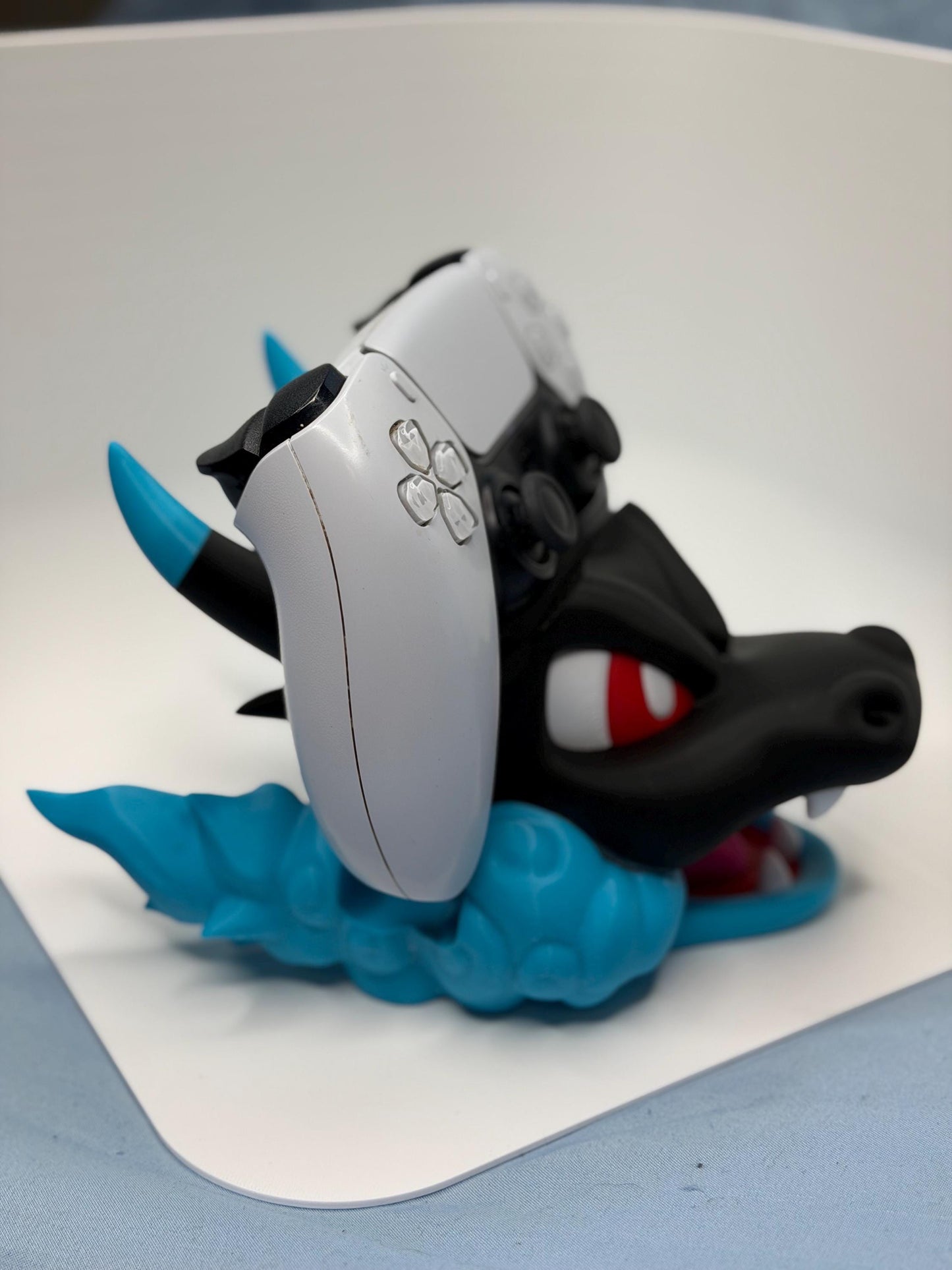 Mega Charizard X-Inspired PS5 Controller Holder - Gaming Stand with Flames