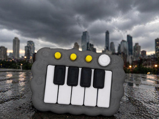 Cloud Piano Fidget Clicker – Mechanical Keyboard Toy with Buttons & Knob | Stress Relief Desk Gadget