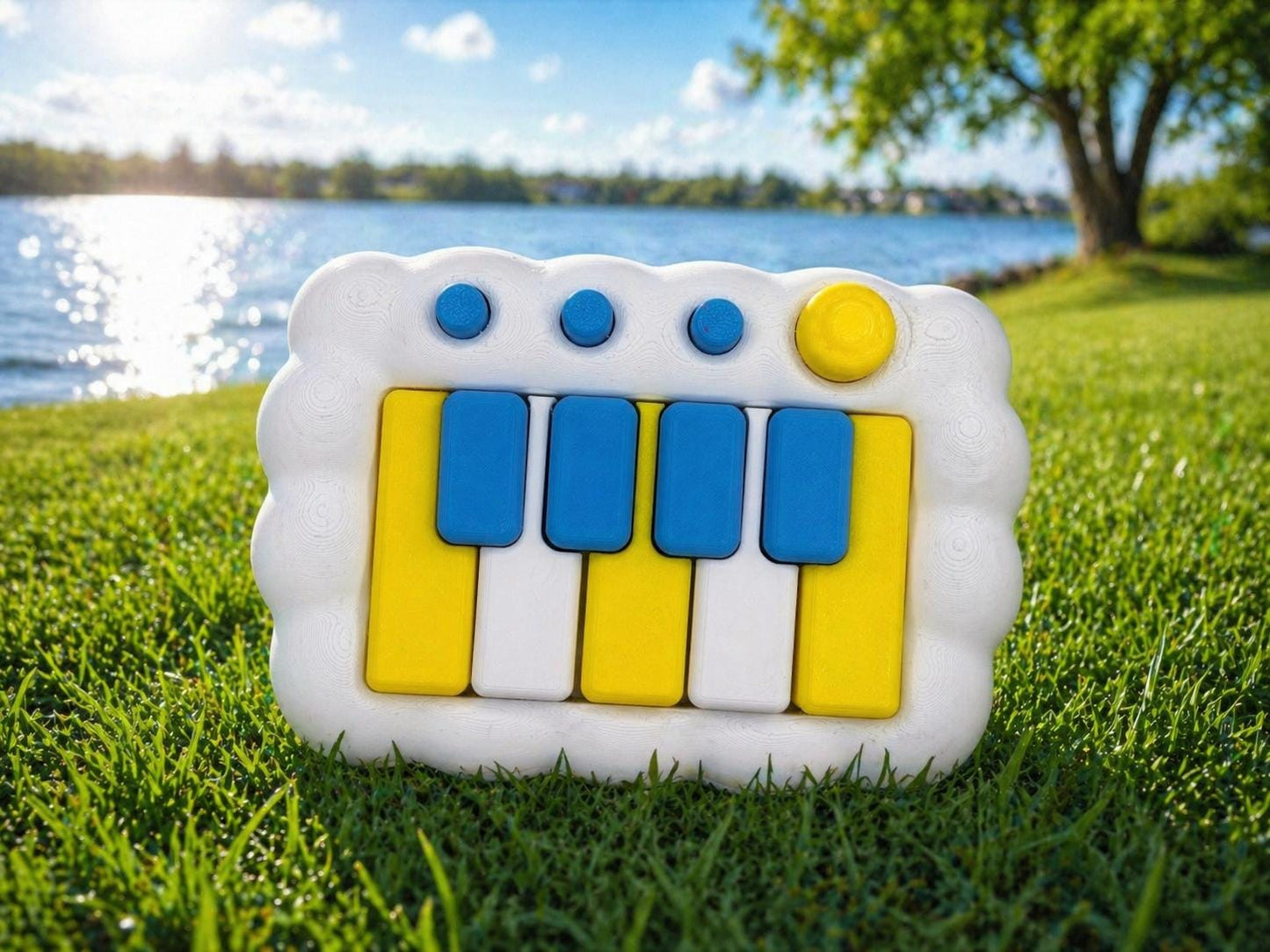 Cloud Piano Fidget Clicker – Mechanical Keyboard Toy with Buttons & Knob | Stress Relief Desk Gadget