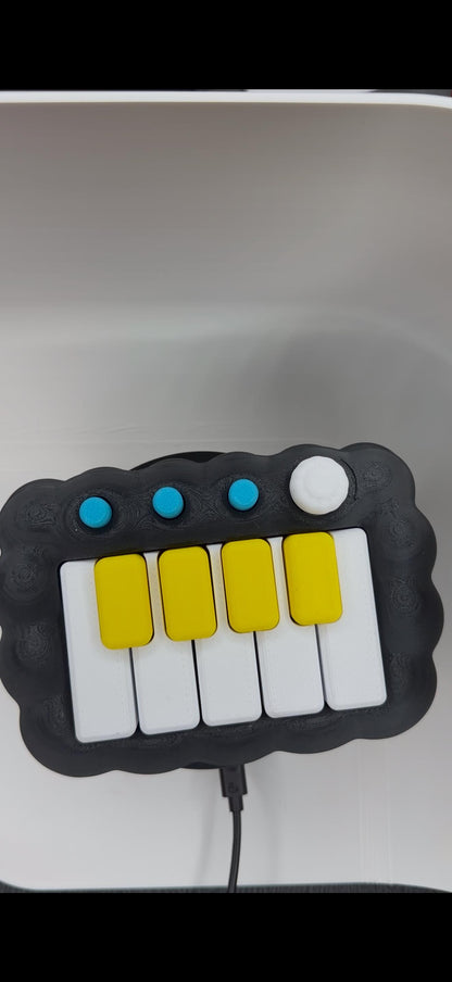 Cloud Piano Fidget Clicker – Mechanical Keyboard Toy with Buttons & Knob | Stress Relief Desk Gadget