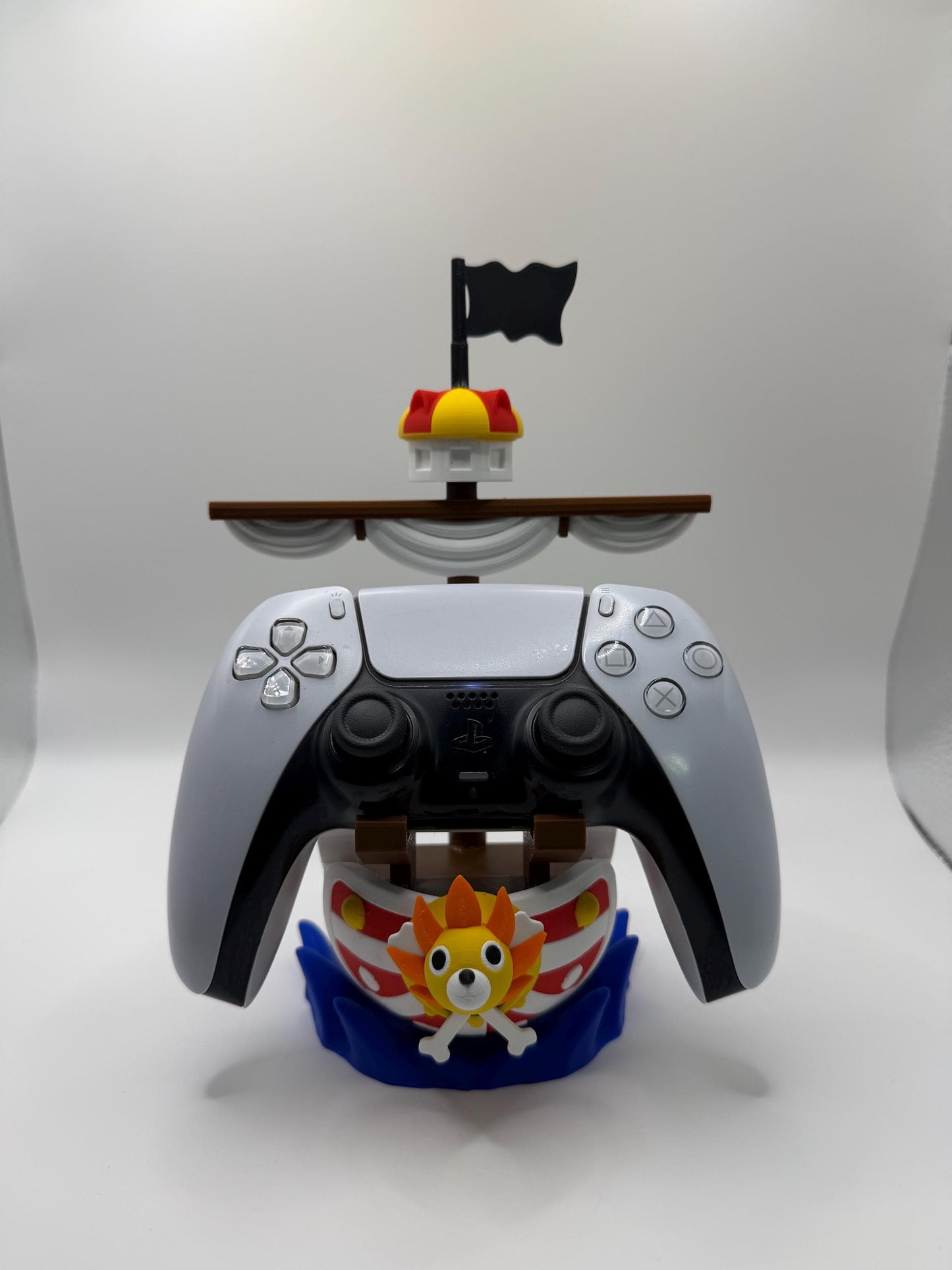Anime Pirate Ship Controller Holder, One Piece Inspired Gaming Desk Stand, 3D Printed Decor