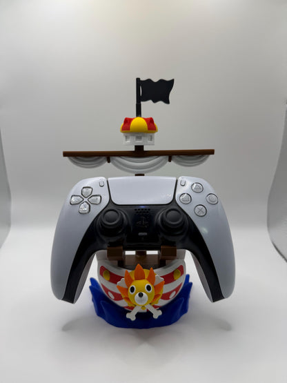 Anime Pirate Ship Controller Holder, One Piece Inspired Gaming Desk Stand, 3D Printed Decor
