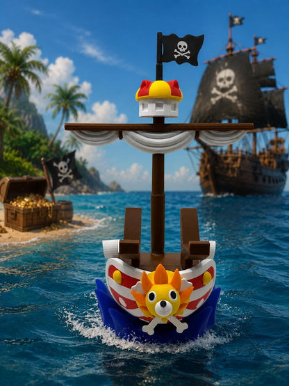 Anime Pirate Ship Controller Holder, One Piece Inspired Gaming Desk Stand, 3D Printed Decor