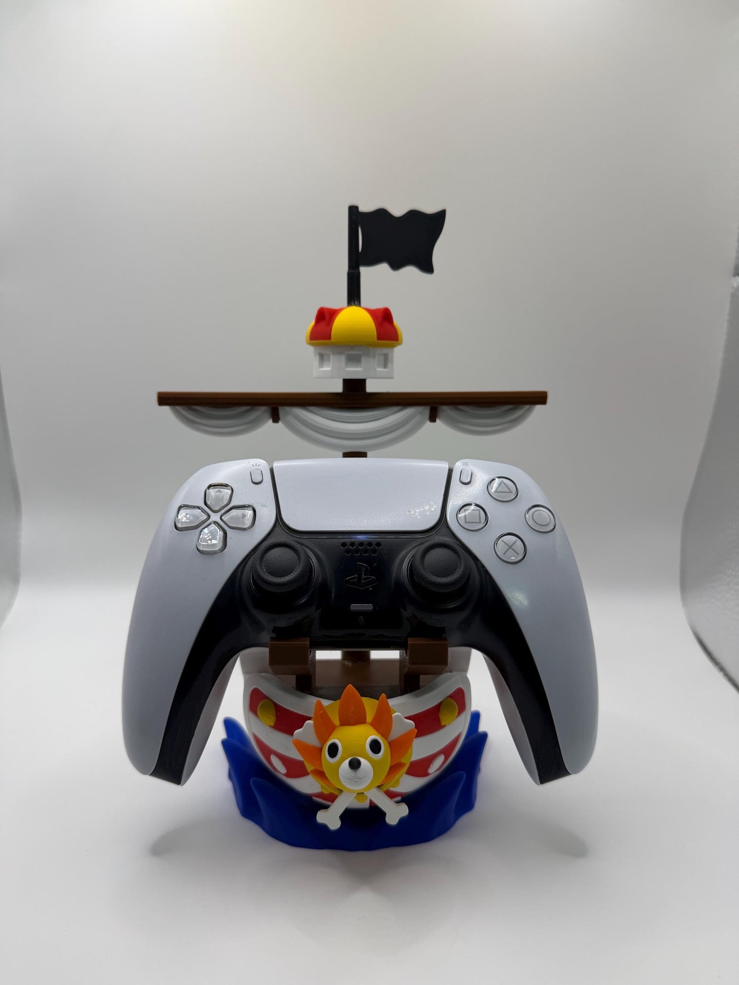 Anime Pirate Ship Controller Holder, One Piece Inspired Gaming Desk Stand, 3D Printed Decor