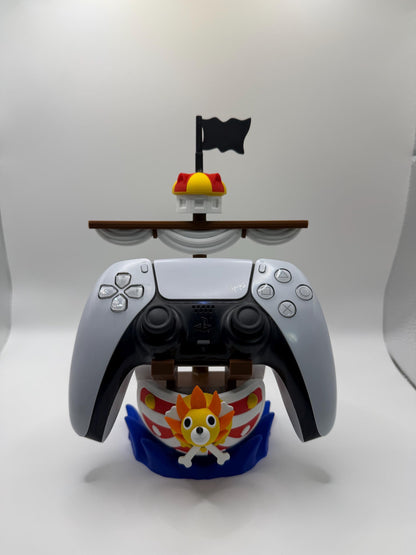 Anime Pirate Ship Controller Holder, One Piece Inspired Gaming Desk Stand, 3D Printed Decor