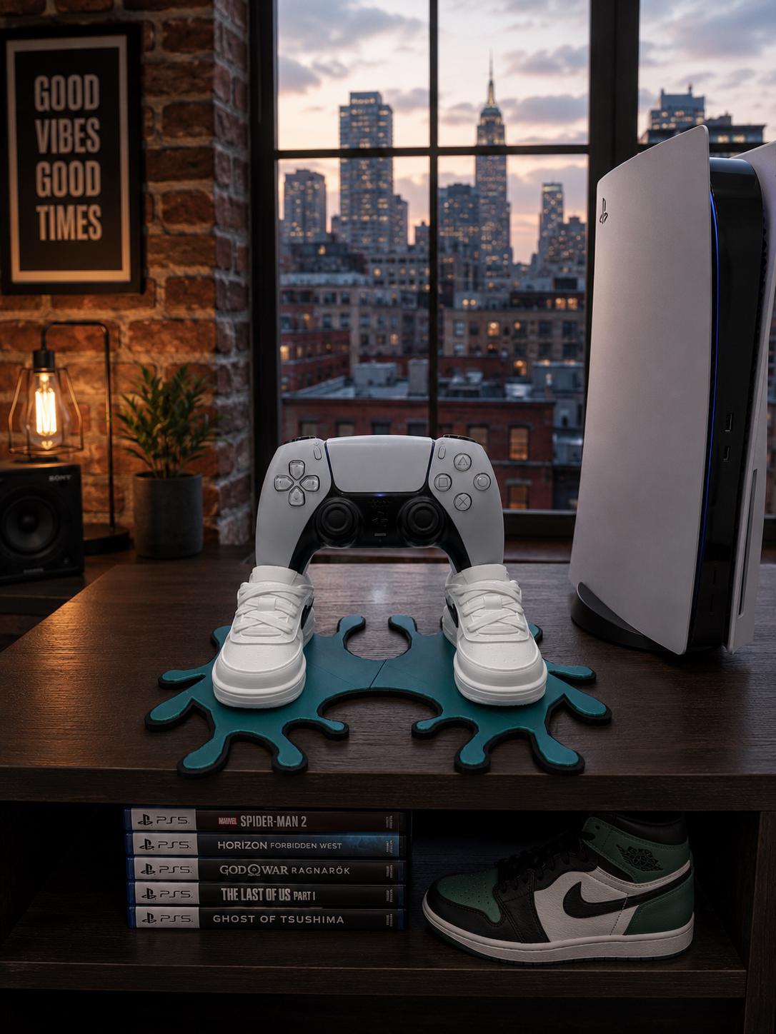 Sneaker Style PS5 Controller Holder | Urban Loft Gaming Decor | 3D Printed Controller Stand for PS5, Xbox & Switch Controllers