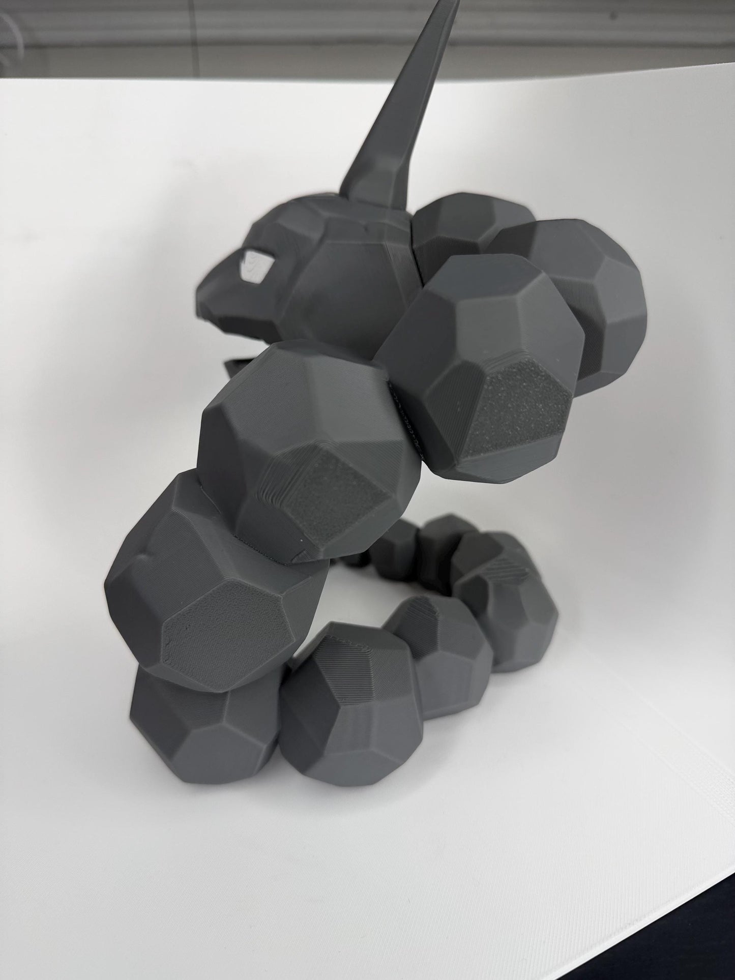 Pokemon Inspired Onyx Figure | 3D Printed Pokemon Decor | Gamer Desk Collectible | Geometric Fantasy Display