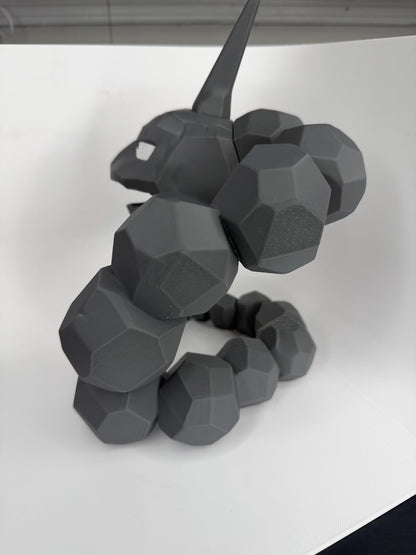 Pokemon Inspired Onyx Figure | 3D Printed Pokemon Decor | Gamer Desk Collectible | Geometric Fantasy Display