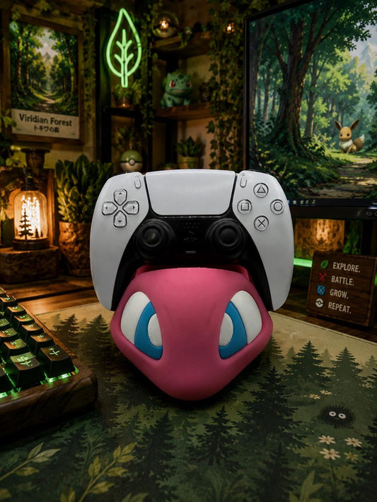 Pokemon Inspired Mew PS5 Controller Holder | Gaming Desk Decor | Anime Style Controller Stand | Gamer Gift Setup